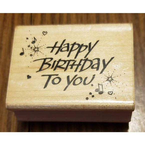 Hero Arts Happy Birthday To You Script Wood Mounted Rubber Stamp D658 - Picture 1 of 8
